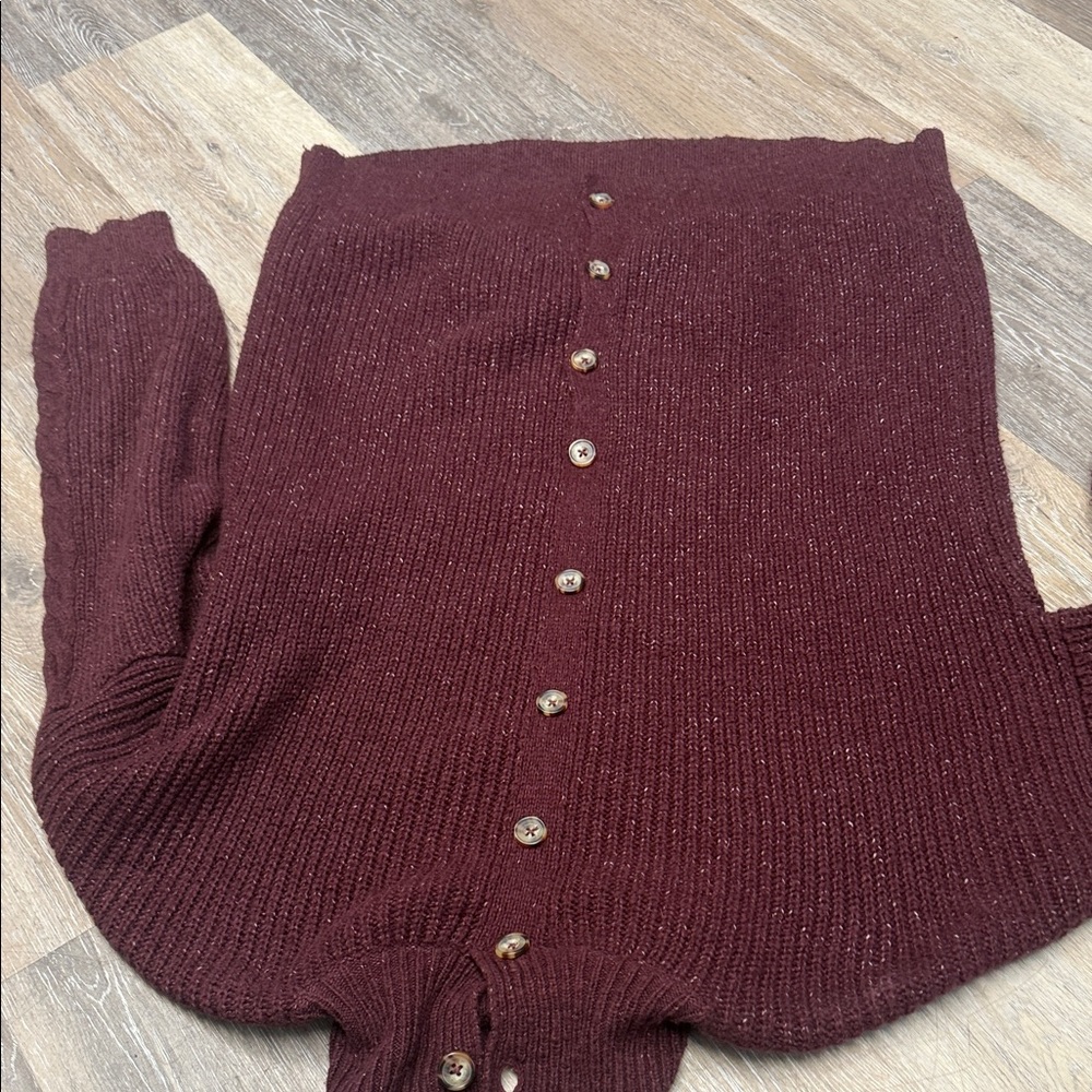 Abercrombie & Fitch Women's Burgundy Sweater Size Large - Picture 6 of 8